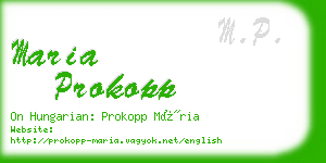 maria prokopp business card